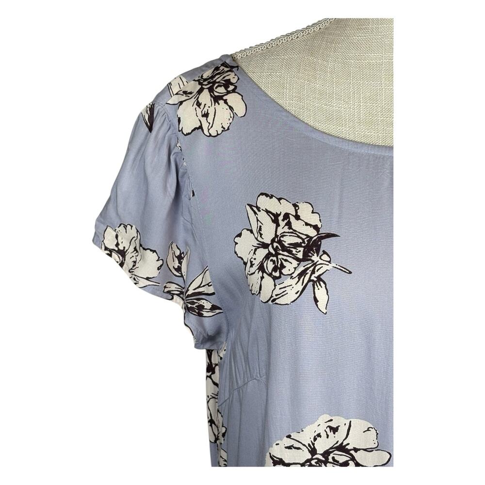 Free People Rita Tiered Midi Dress Women's Medium Light Blue Floral Cottage Boho - Picture 4 of 9